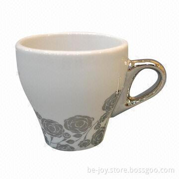 9oz/electroplated porcelain cup, gold/silver, OEM orders are welcome
